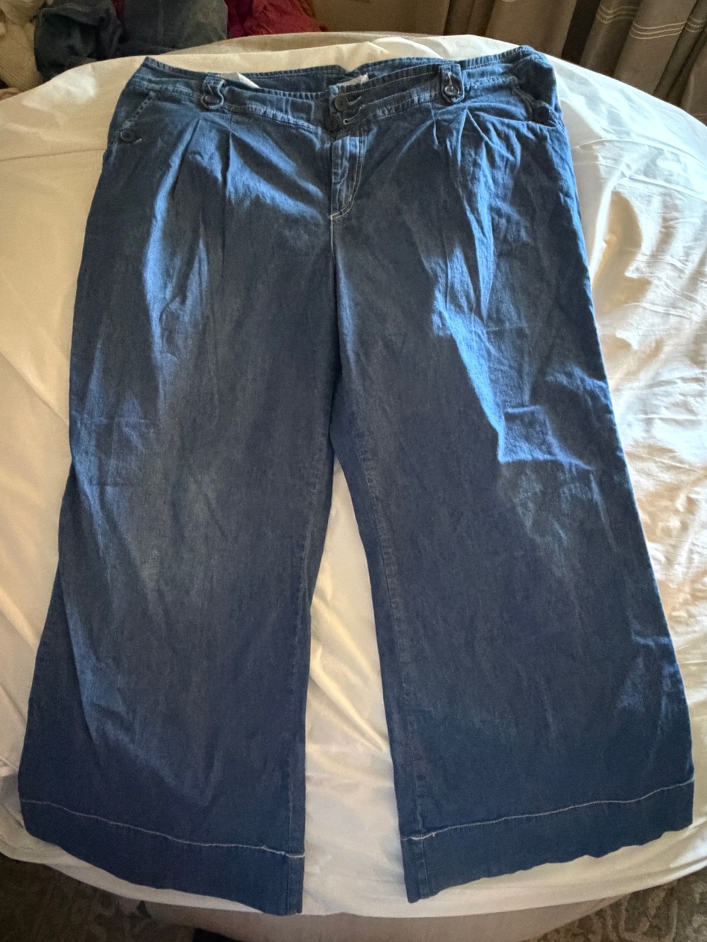 Venezia Denim Wide-Leg in Classic Blue. Size 26